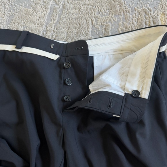 Helmut Lang trousers black dress pants 100% wool wide straight leg size 6 - Picture 5 of 10